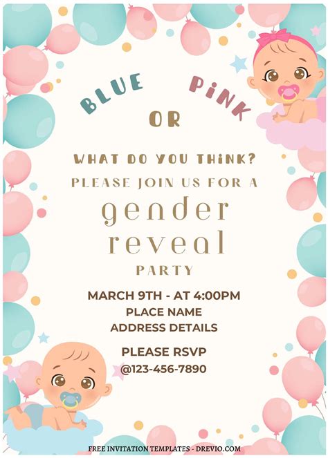 Gender Reveal Invitation Templates