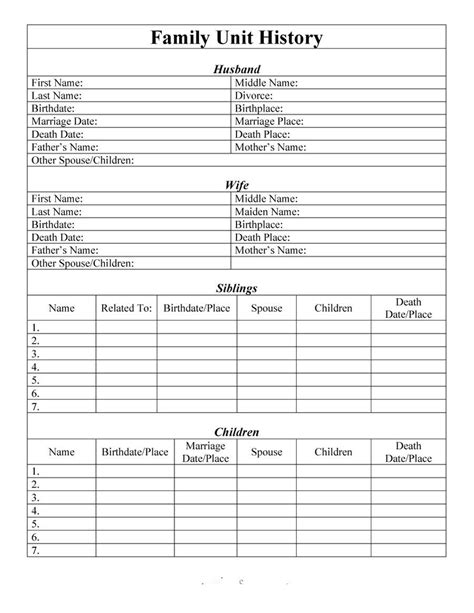 Genealogy Family History Template