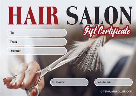 Gift Certificate for Hair Services