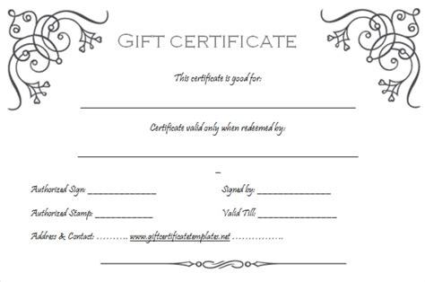 Gift Certificate Template Example 1