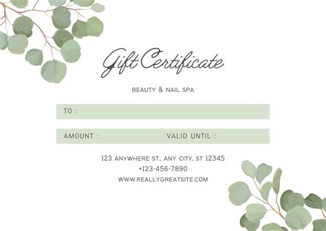 Gift Certificate Template Example 10