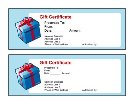 Description of Gift Certificate Templates