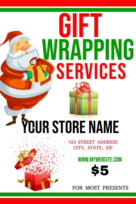 Gift Wrapping Flyer Template Design