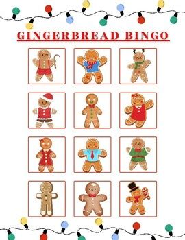 Gingerbread Man Bingo Card