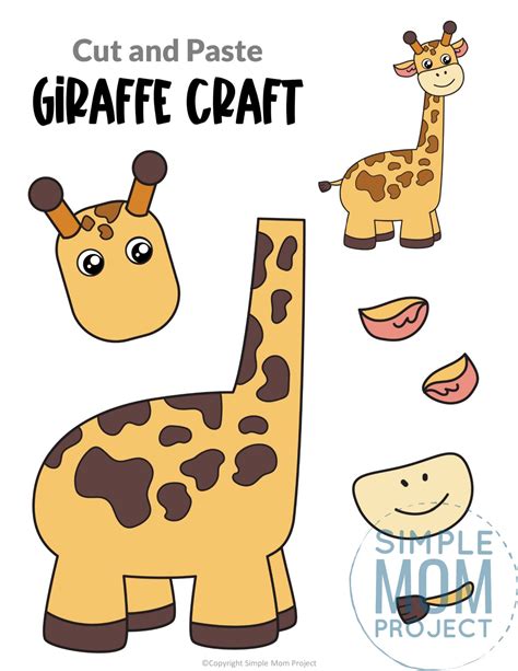 Giraffe craft templates for kids