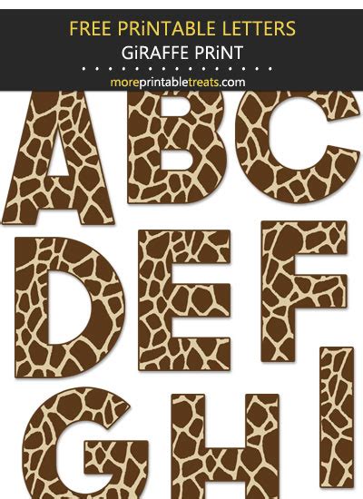 Giraffe Print Letters