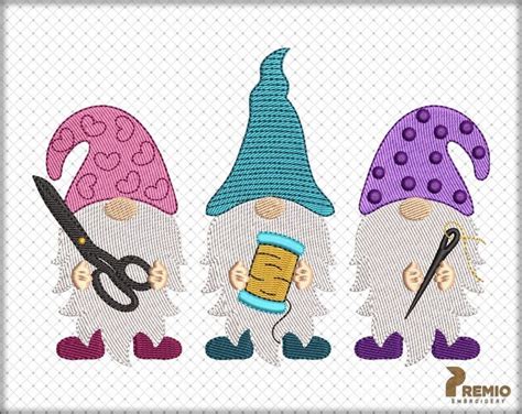 Gnome embroidery patterns