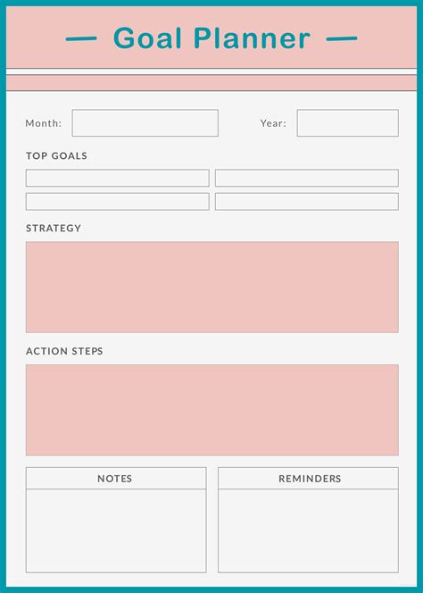 Goal Planner Template