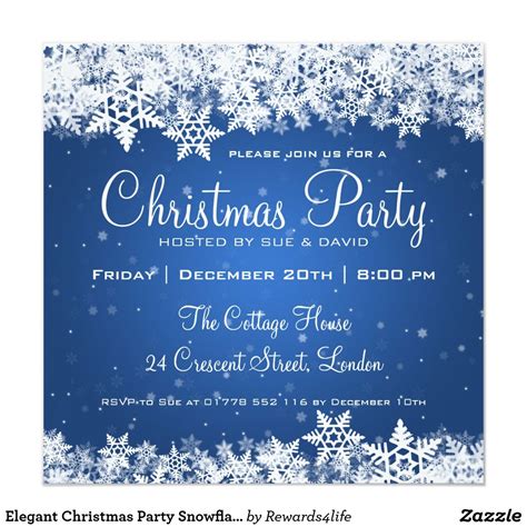 Gold and Blue Holiday Invitations