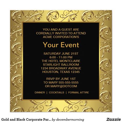 Gold Corporate Event Invitation Templates