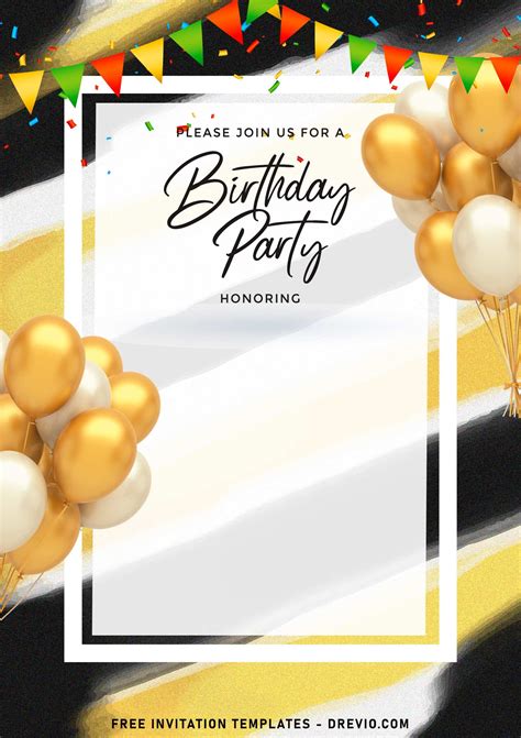 Gold Party Invitation Designs