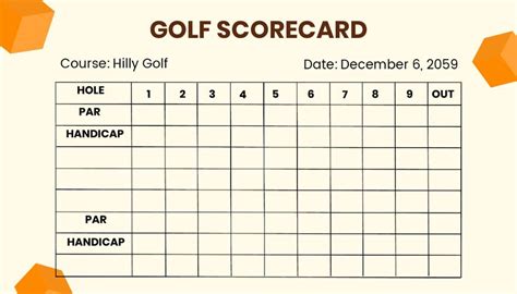 Golf Scorecard Template 9