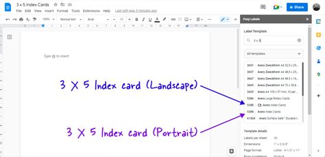 Google Docs Index Example 1