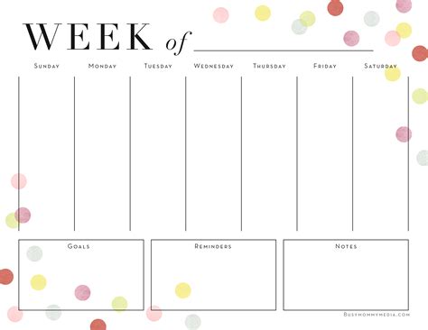 Google Weekly Planner Printable