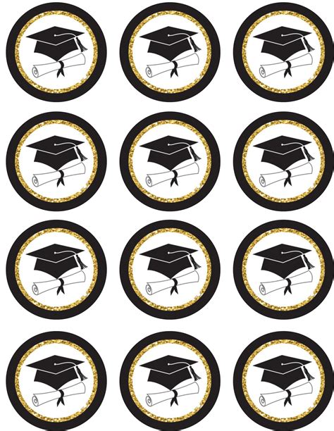 Grad Cupcake Toppers Templates