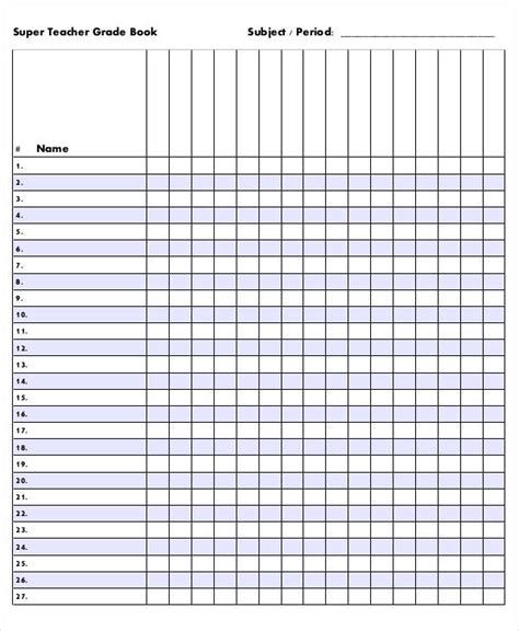 Grade Book Templates