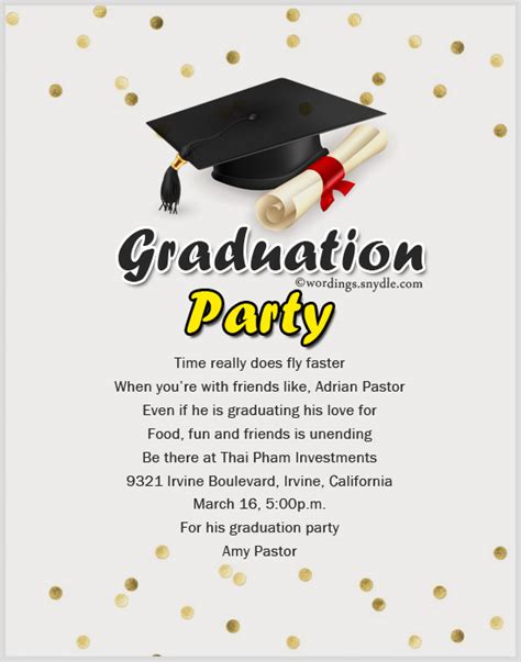 Graduation Invitation Wording Samples