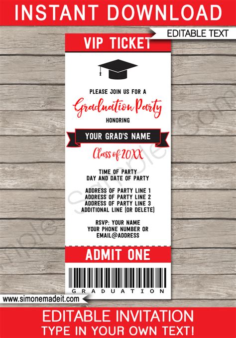 Graduation Ticket Occasions