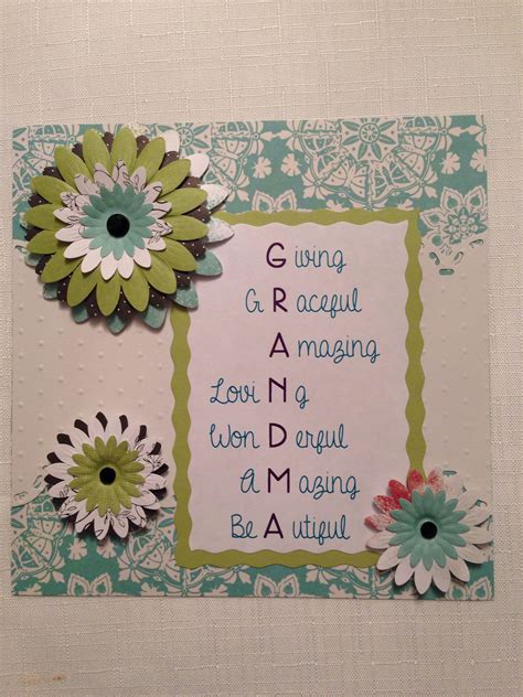 Grandma card ideas with colorful paper and glue