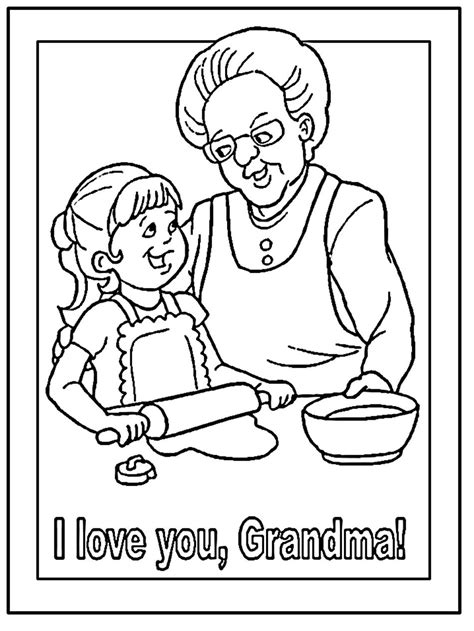 Grandma Coloring Pages for Preschoolers