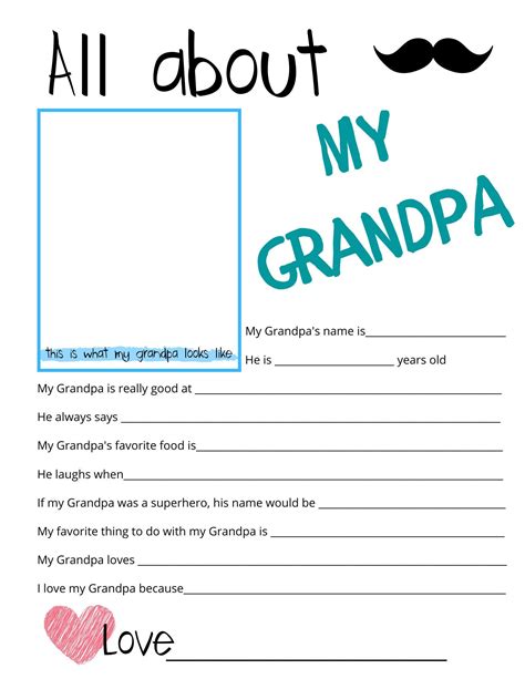 Grandpa Questionnaire Printable Templates