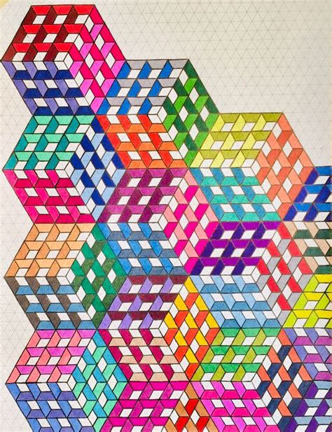 Graph paper with artistic designs