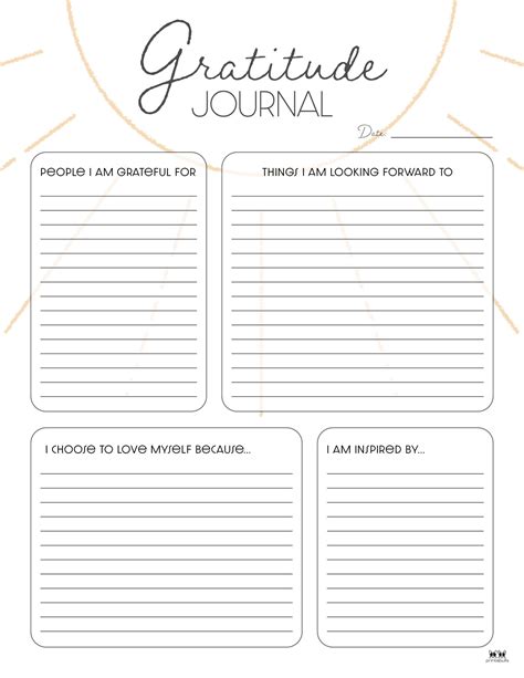 Description of Gratitude Log Printables