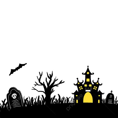 Graveyard Halloween borders