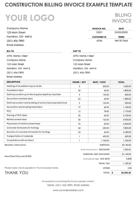 Grounds Keeping Invoice Template