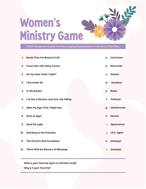 Guessing game printables for church events