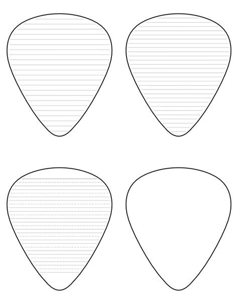 Guitar pick templates design