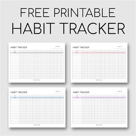 Habit Tracker Printable Download