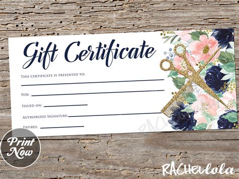 Hair Gift Certificate Ideas