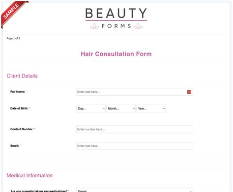 Hair Salon Consultation Template