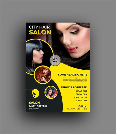 Hair Salon Flyer Template Design Example 9