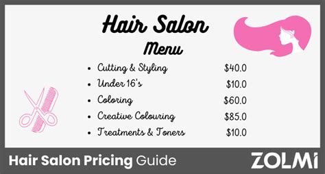 Hair salon pricing strategy