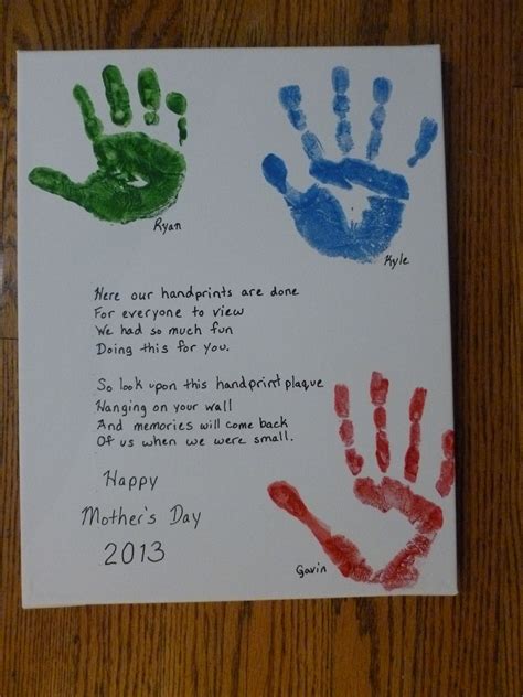 Handprint poem ideas for Mother's Day