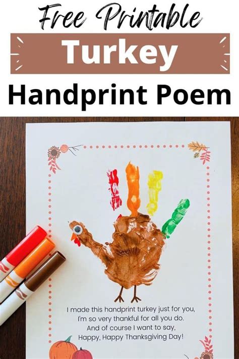 Handprint Turkey Poem 4