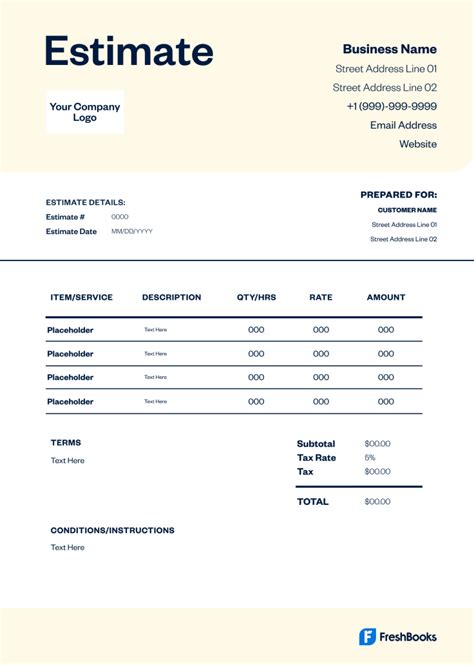 Handyman Estimate Template Style