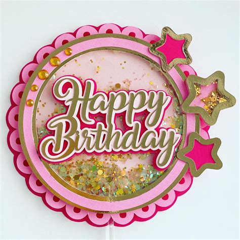 Happy birthday cake topper printable template