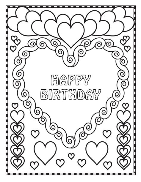 Happy Birthday Coloring Cards