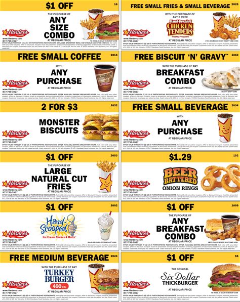 Hardee's coupons and deals summary