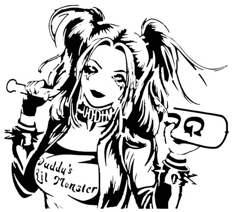 Harley Quinn Stencil Art Description