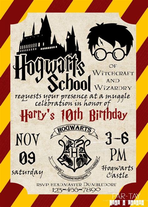 Harry Potter Birthday Invites