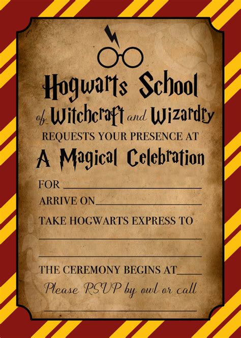 Harry Potter Invitation Template