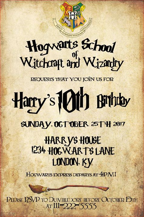 Harry Potter party templates