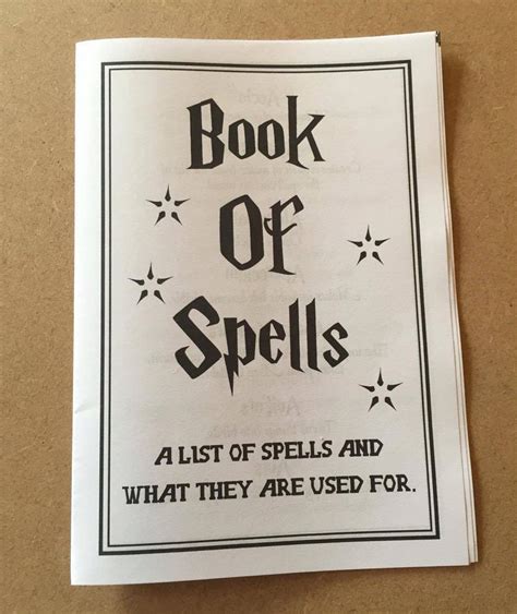 Harry Potter Spell Book Printable