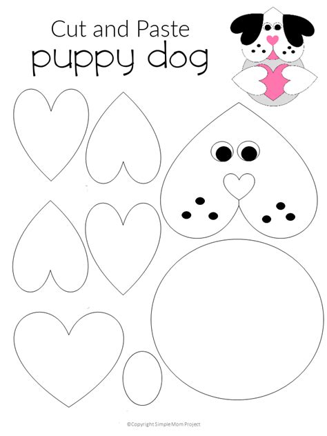 Heart Dog Craft Template Ideas