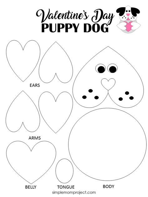 Heart Dog Craft Template Templates