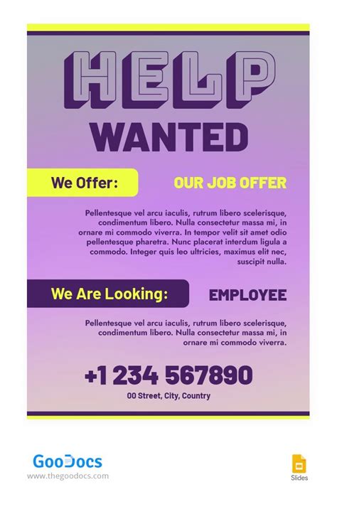 Example of a help wanted poster